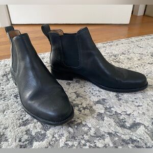 Madewell Black Leather Chelsea Booties